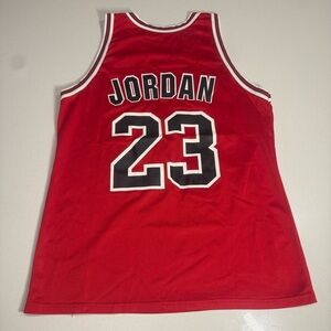 Vintage 90s Jordan Champion Red Bulls Jersey 23 Size 44
